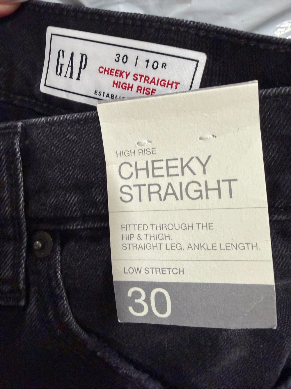GAP Cheeky Straight High Rise Jeans - Black Wash